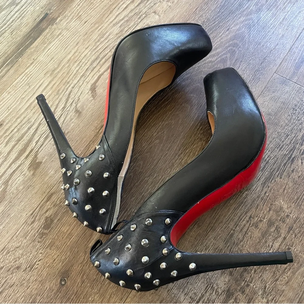 Christian Louboutin spiked rock goth rebel heels 41 1/2 - Picture 10 of 11